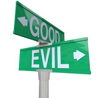 Good versus evil sign