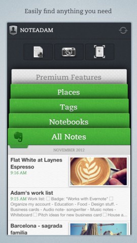 Evernote on mobile